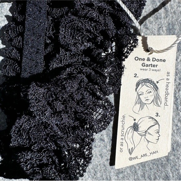 NWT Free People X We Are HAH Garter- Scrunchie- Headband- Green Red Black One Sz - Picture 2 of 16